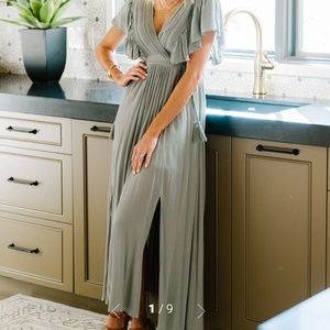 Baltic Born Sage Dress ;Jennifer Deep V